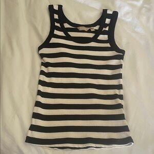 Culture Black & White Striped Ribbed Tank Top